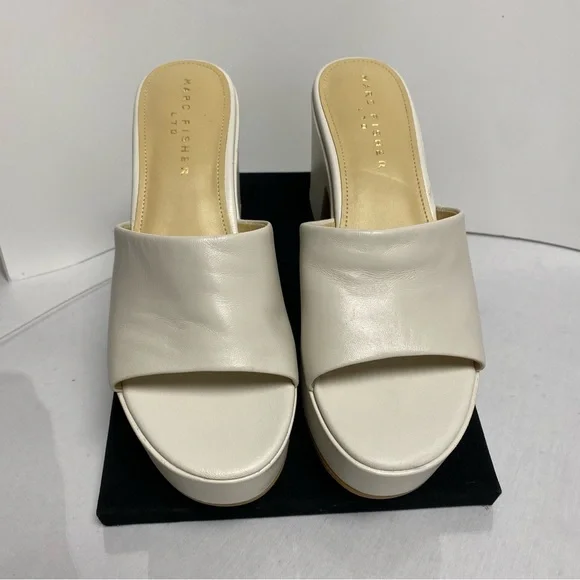 NEW Marc Fisher LTD Platform Mule Slide Ivory Women’s 8.5 - Picture 4 of 16